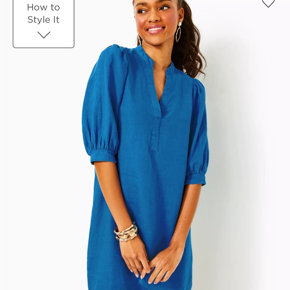 NWOT Lilly Pulitzer Mialeigh linen dress blue size 6